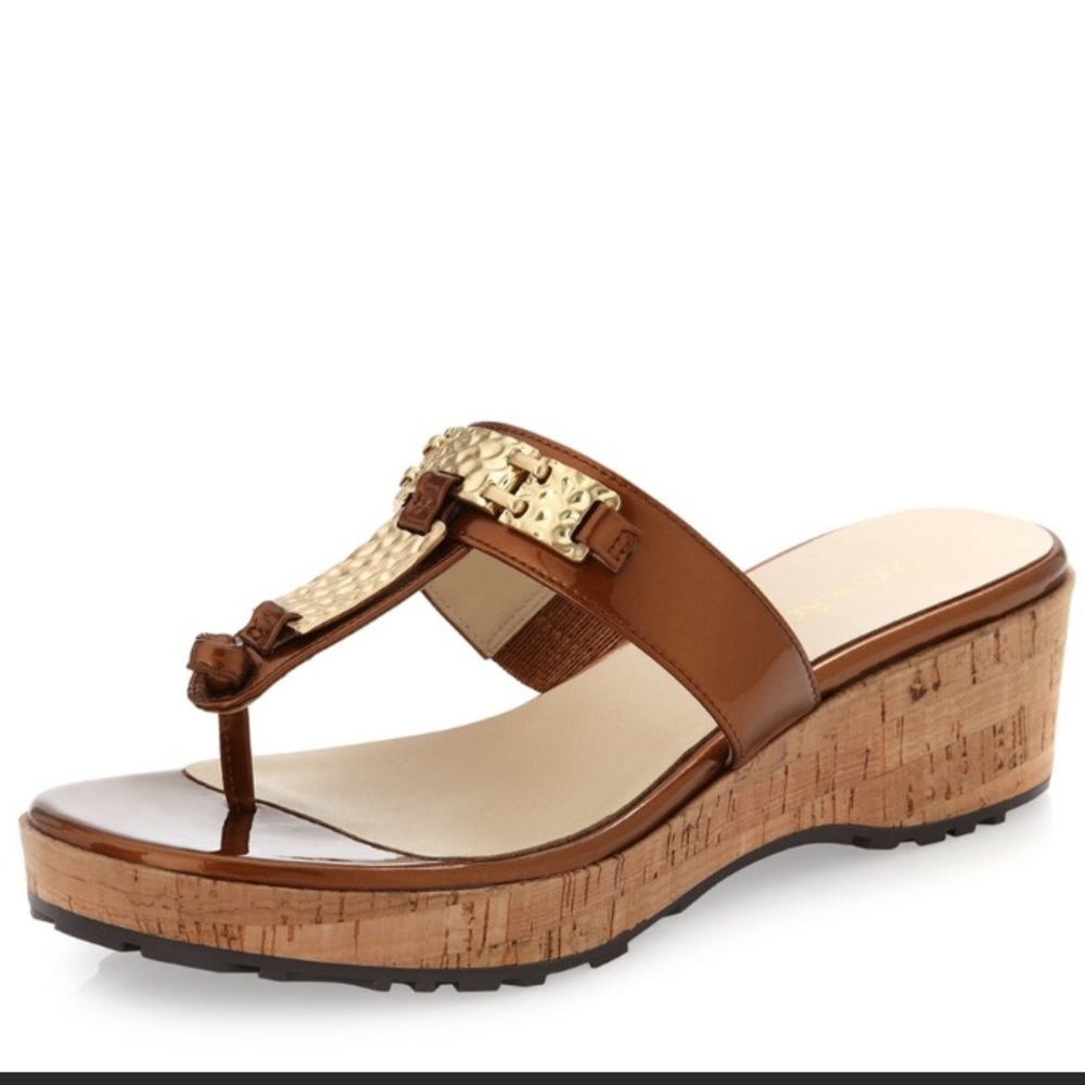 Nwot Taryn rose bronze cork wedge sandals